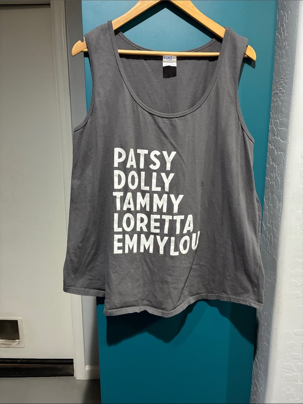 Port & Company Charcoal Graphic Tank Top - Women's Country Sleeveless Tee 3XL